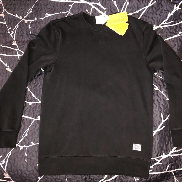 New With Tags Overdyed Black Crewneck Sweatshirt - Picture 2 of 4